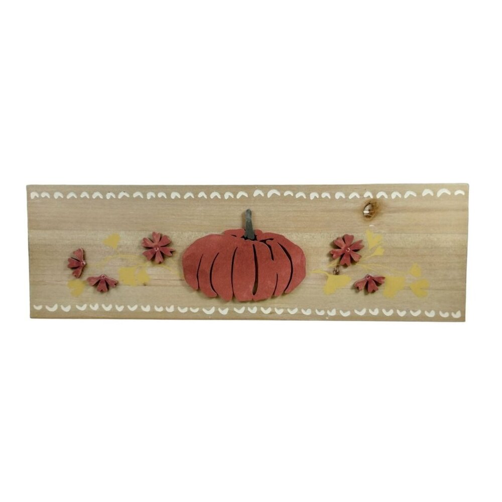 Place and Time Modern Folk Wooden Pumpkin 19 inch Wooden Sign (New)
